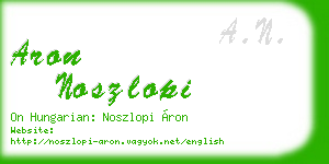 aron noszlopi business card